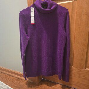 Talbots purple cashmere turtleneck - size small - NWT